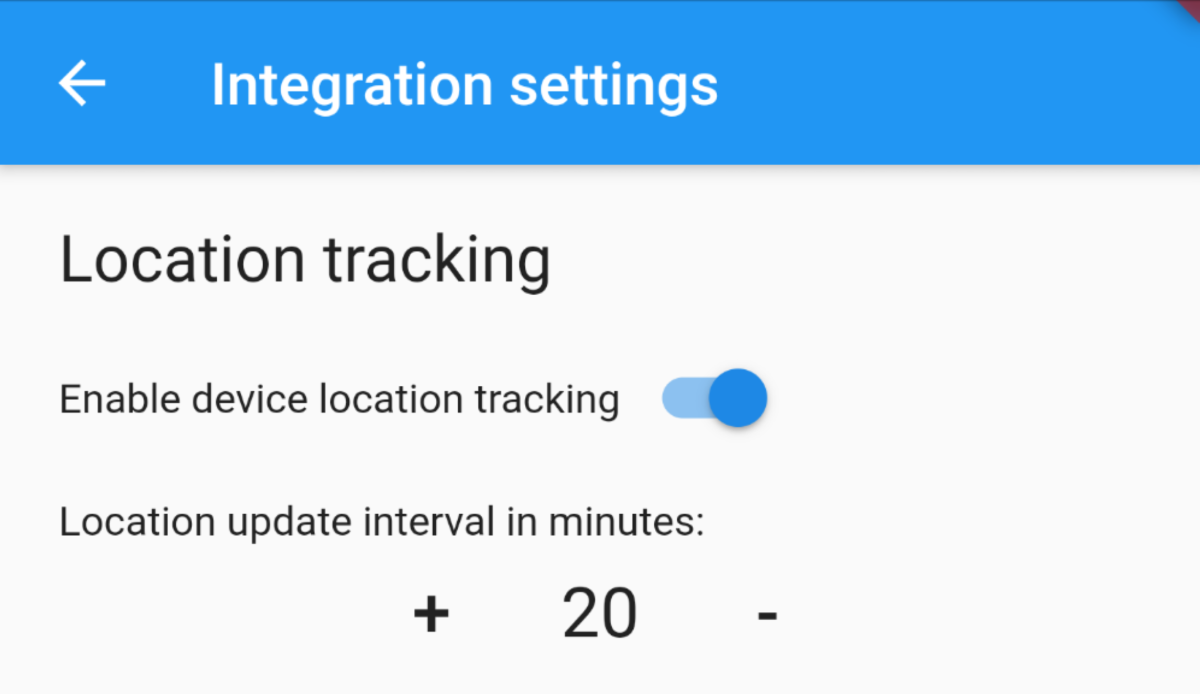 Location tracking settings