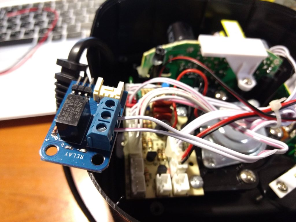 Wires from the factory switch connected to a relay