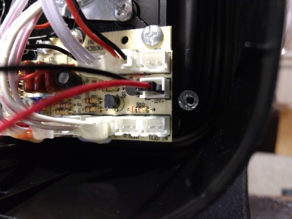 Power down module connection to a factory board